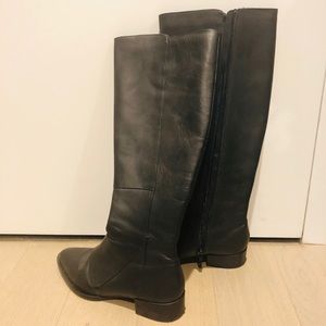 Vince knee high leather boots with full zipper